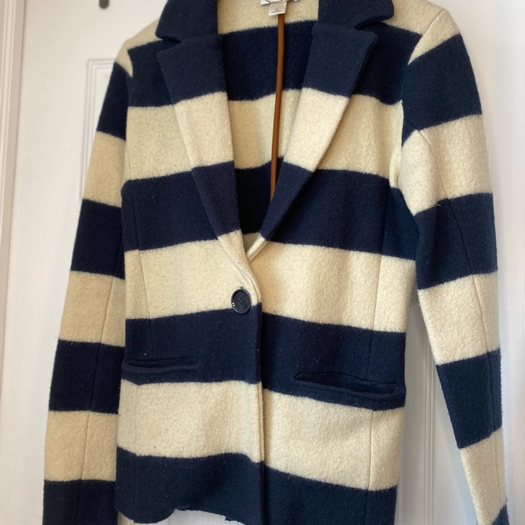 Merino Wool Navy/Cream Loft Blazer